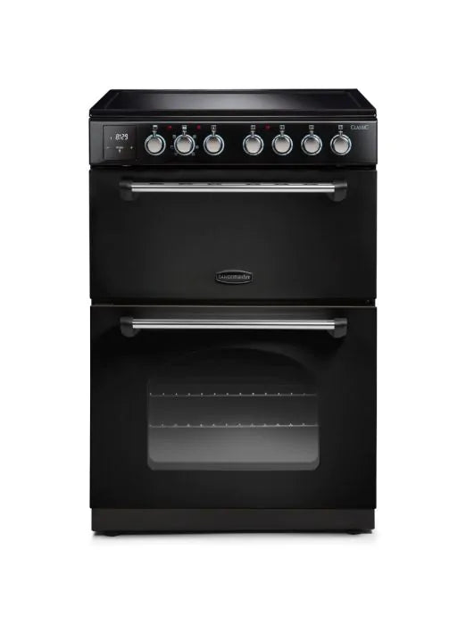 Rangemaster CLA60ECBL/C 128100 Classic 60cm Ceramic Cooker - BLACK/CHROME | Keans Claremorris