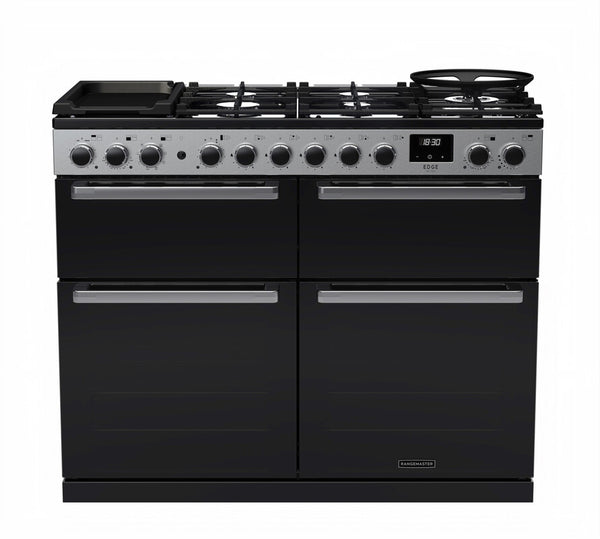 Rangemaster Dual Fuel Edge Delux 110cm Black with Slow Cook Oven Keans Claremorris