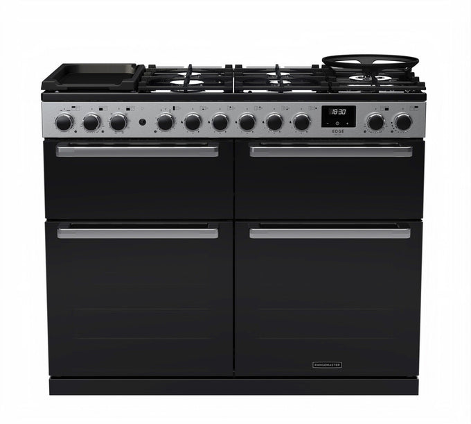 Rangemaster Dual Fuel Edge Delux 110cm Black with Slow Cook Oven Keans Claremorris
