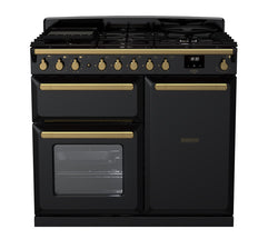 Rangemaster Dual Fuel Estel Deluxe 100cm Antique Brass Trim Keans Claremorris