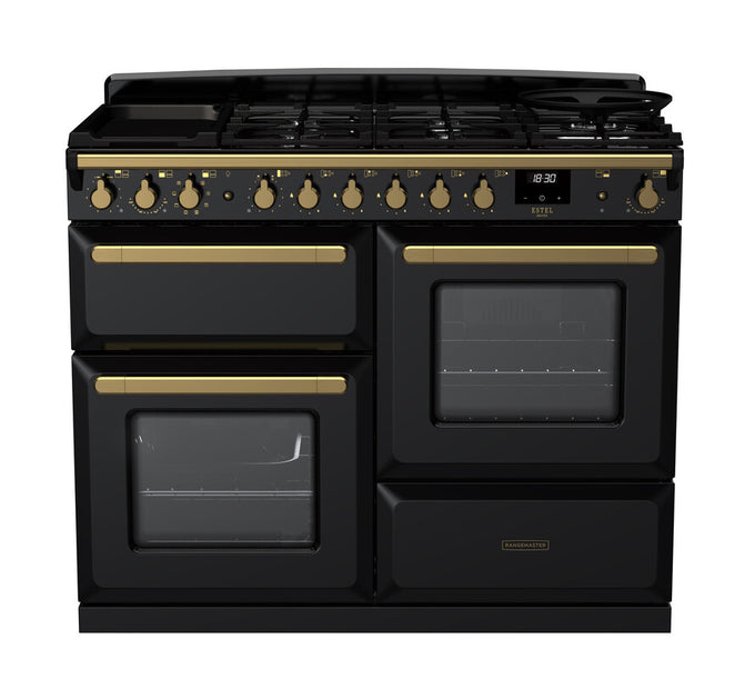 Rangemaster Dual Fuel Estel Deluxe 110cm Antique Brass Trim Keans Claremorris