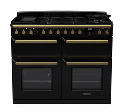 Rangemaster Dual Fuel Estel Deluxe 110cm Slow Cook Oven Antique Brass Trim Keans Claremorris