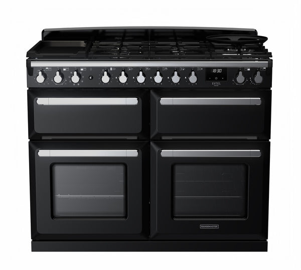 Rangemaster Dual Fuel Estel Deluxe 110cm Slow Cook Oven Chrome Trim Keans Claremorris