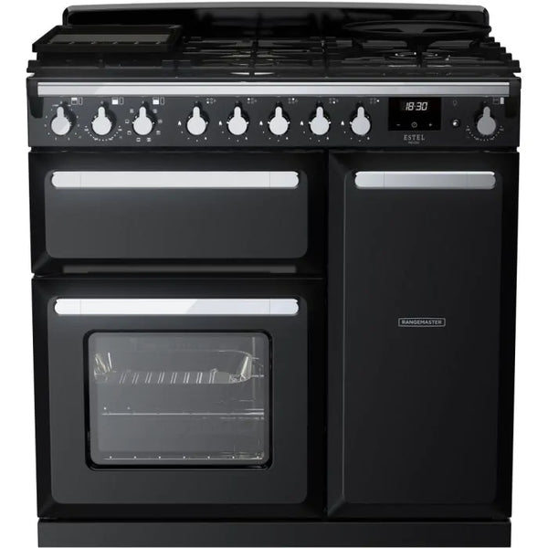 Rangemaster Dual Fuel Estel Deluxe 90cm Chrome Trim Keans Claremorris