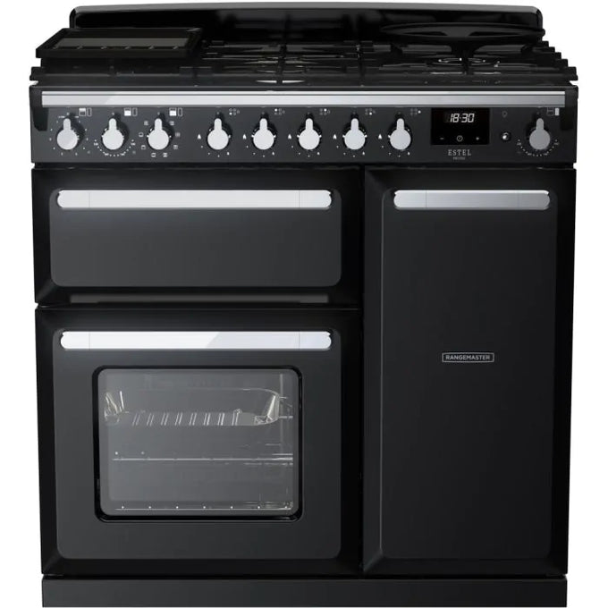 Rangemaster Dual Fuel Estel Deluxe 90cm Chrome Trim Keans Claremorris