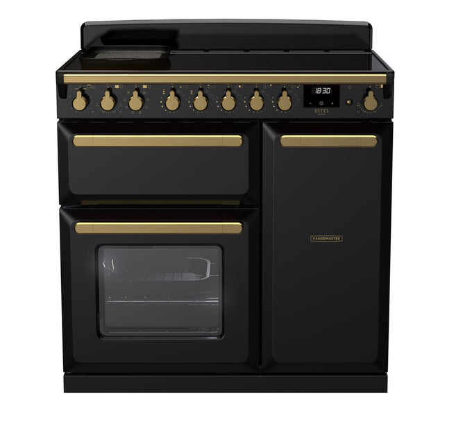 Rangemaster Induction Estel Deluxe 90cm Antique Brass Trim Keans Claremorris