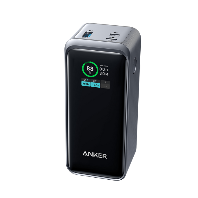 Anker Prime 20,000mAh 200W Power Bank with 2 USB-C, 1 USB-A, smart display, fast 100W recharge – Keans Claremorris