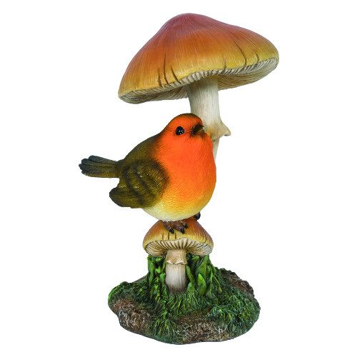 Robin on Toadstool - 15cm Keans Claremorris