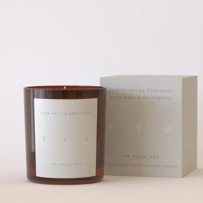 Rock Salt & Driftwood Candle F.Y.G Keans Claremorris