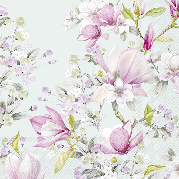 Romantic Magnolia Light Blue Lunch Napkins Keans Claremorris
