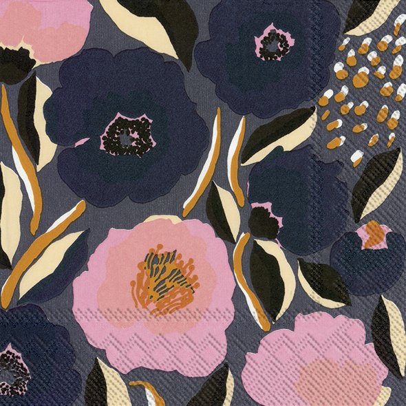 Rosarium Blue Rose Lunch Napkins, 20-pack, 33x33 cm, eco-friendly floral design by Keans Claremorris.