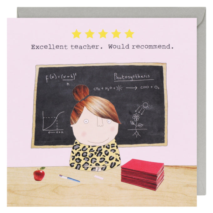 Rosie Made A Thing – 'Five Star Teacher' Woman's Teacher Card Keans Claremorris
