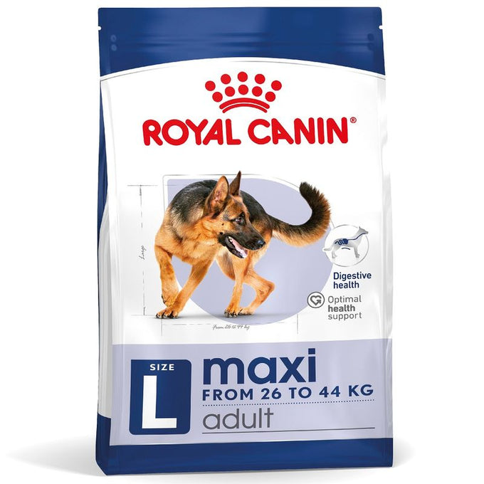 Royal Canin Maxi Adult Dog Food 15kg for large breeds, supports digestion, bones, joints, and healthy skin – Keans