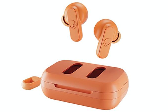 Skullcandy Dime True Wireless Orange earbuds with 12hr battery, sweat-resistant, mic, and auto-connect – Keans Claremorris.