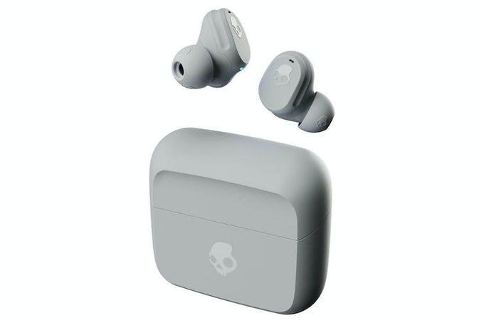 Skullcandy Mod True Wireless In-Ear Grey earbuds, Bluetooth headphones, sleek design – available at Keans Claremorris.
