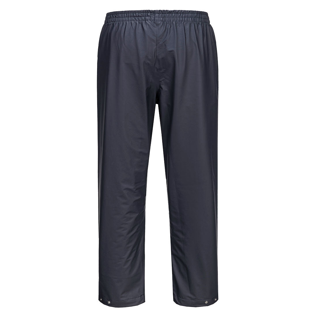 Navy Sealtex Air Trousers with elastic waistband and snap buttons at the ankle cuffs on white background