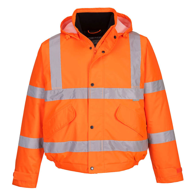 Hi-Vis Winter Bomber Jacket - Orange - Image 1