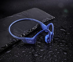 Shokz OpenRun S803 Mini Blue wireless bone conduction headphones, open-ear, waterproof, long battery, at Keans Claremorris.