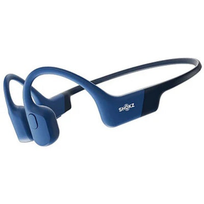 Shokz OpenRun Blue wireless bone conduction headphones with USB-C fast charge, 8hr battery, IP67, at Kean’s Claremorris. –