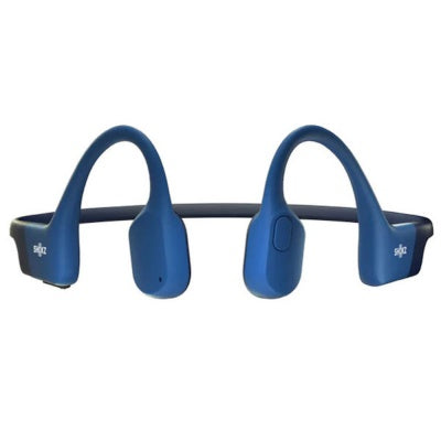 Shokz OpenRun Blue wireless headphones with Type C charger, model 38-S805-ST-BL – available at Keans Claremorris