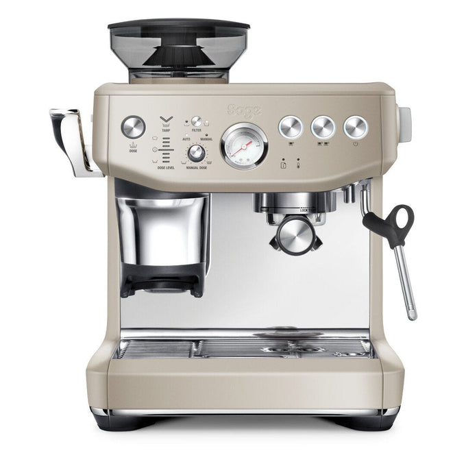 Sage Barista Express Impress Almond espresso machine with built-in grinder, steam wand, 25 grind settings – Kean’s