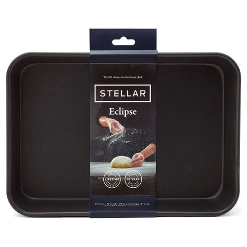 Stellar Eclipse 34x24x6cm aluminised steel roasting tray, non-stick, oven safe to 240°C, rust-resistant - Keans Claremorris