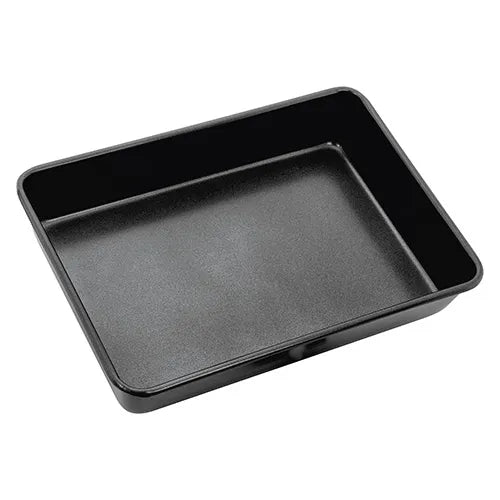 Stellar Bakeware non-stick oblong cake tin with rolled edges, shown at an angle on white background.