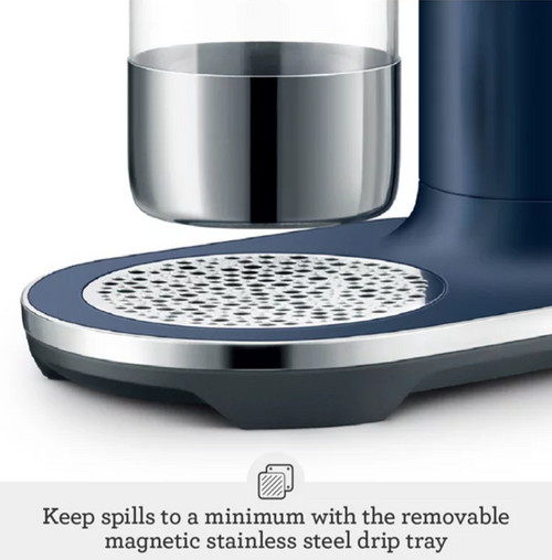 Sage InFizz Carbonators Damson Blue - sleek soda maker accessory, durable design, available at Keans Claremorris.