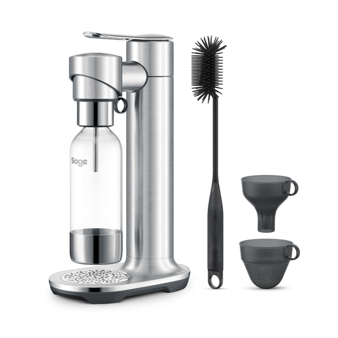 Sage InFizz Carbonator Stainless Steel soda maker, sleek design, durable build - available at Keans Claremorris