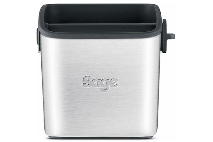Sage The Knock Box Mini with durable knock bar and stainless steel outer, easy to clean - available at Keans Claremorris