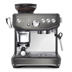 Sage Barista Express Impress black stainless steel bean-to-cup espresso machine with grinder, steam wand – available at