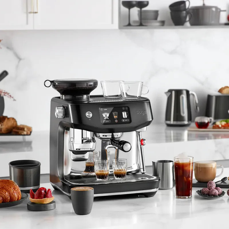 Sage Oracle Jet Black Coffee Machine SES985BTR4GUK1 with automatic espresso and milk frothing - Keans Claremorris