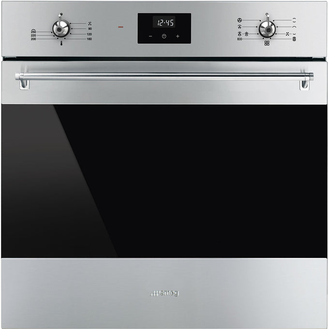 SMEG Classic Stainless Steel Multifunction Single Oven with electronic control, fast heating, 592x597x548mm – Keans