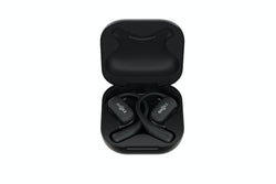 Shokz OpenFit True Wireless Earbuds in Black, bone conduction technology, lightweight design - available at Keans Claremorris