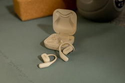 Shokz OpenFit True Wireless Beige Earbuds with Open-Ear Design - Lightweight Comfort | Keans Claremorris
