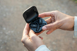 Shokz OpenFit True Wireless Earbuds in Black, bone conduction technology, lightweight design – available at Keans Claremorris