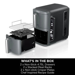 Ninja Foodi Stackable Air Fryer SL400UK, dual-basket design for simultaneous cooking, available at Keans Claremorris.