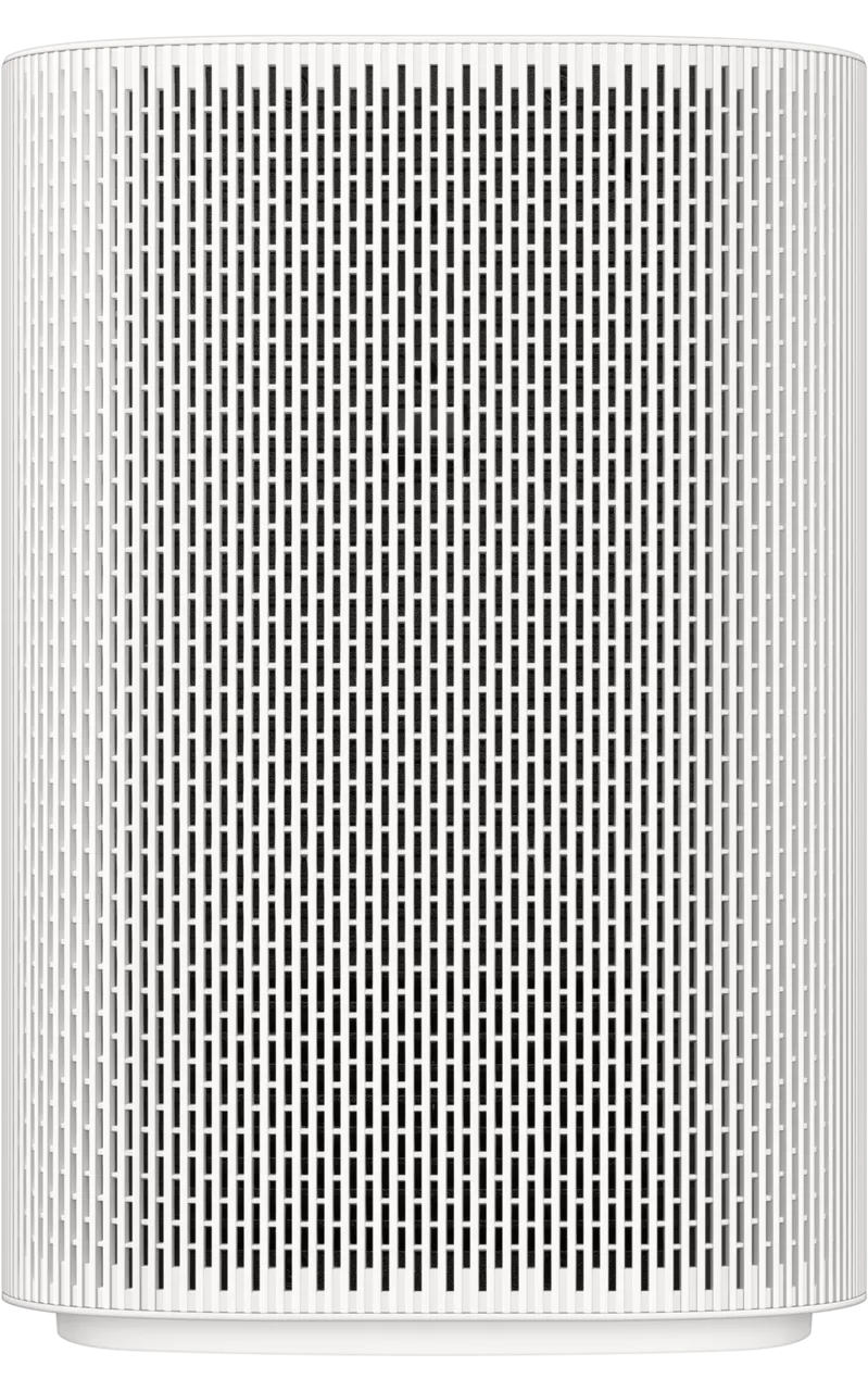 Samsung The Premiere 5 short throw interactive projector in white with a perforated front grille design.