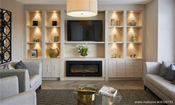 Dimplex Optiflame Wall Fire SP16E electric fireplace with realistic flame effect, available at Keans Claremorris.