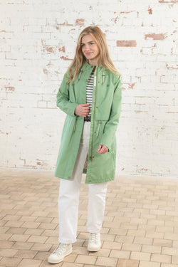 Lighthouse Ladies Pippa Coat in Soft Green, stylish and warm outerwear available at Keans Claremorris.