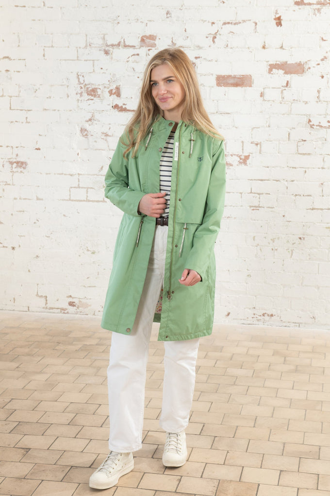 Lighthouse Ladies Pippa Coat in Soft Green, stylish and warm outerwear available at Keans Claremorris.