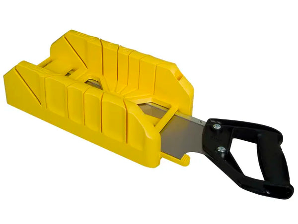 Stanley Saw Storage Mitre Box with Tenon Saw, 90°/45°/22.5° slots, 350mm length – available at Keans Claremorris