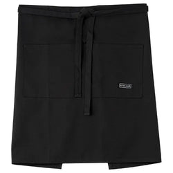Black 55cm waist apron with adjustable strap and pocket, 100% cotton, machine washable by Stellar Textiles - Keans
