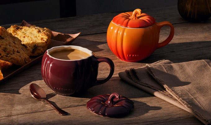 Le Creuset Halloween Pumpkin Mug w/lid Volcanic - Image 6