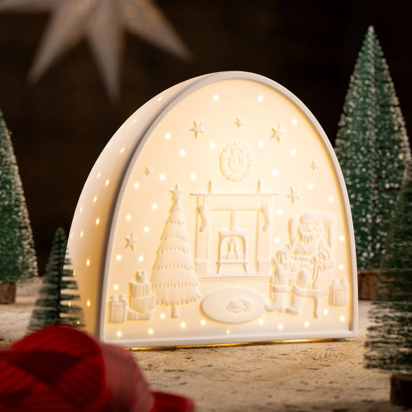 Santa by the Fire Luminaire H18cm x W21cm Keans Claremorris