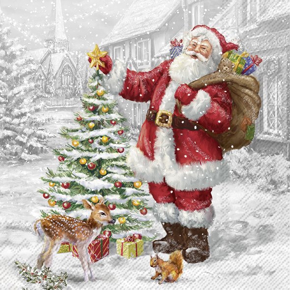 Santas Xmas Tree Lunch Napkins Keans Claremorris