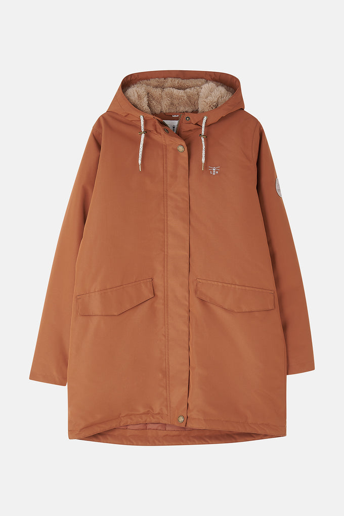 Ladies Outdoor Coat - Rust - Image 6