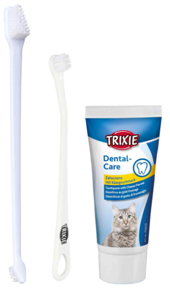 Dental Hygiene Set for Cats with cheese-flavored toothpaste and 2 toothbrushes, 3 heads – Keans Claremorris