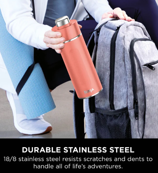 Ninja Thirsti 530ml Travel Bottle in Coral - Image 7