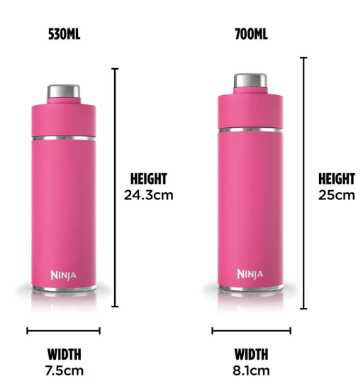 Ninja Thirsti 700ml Travel Bottle in Hot Pink - Image 3